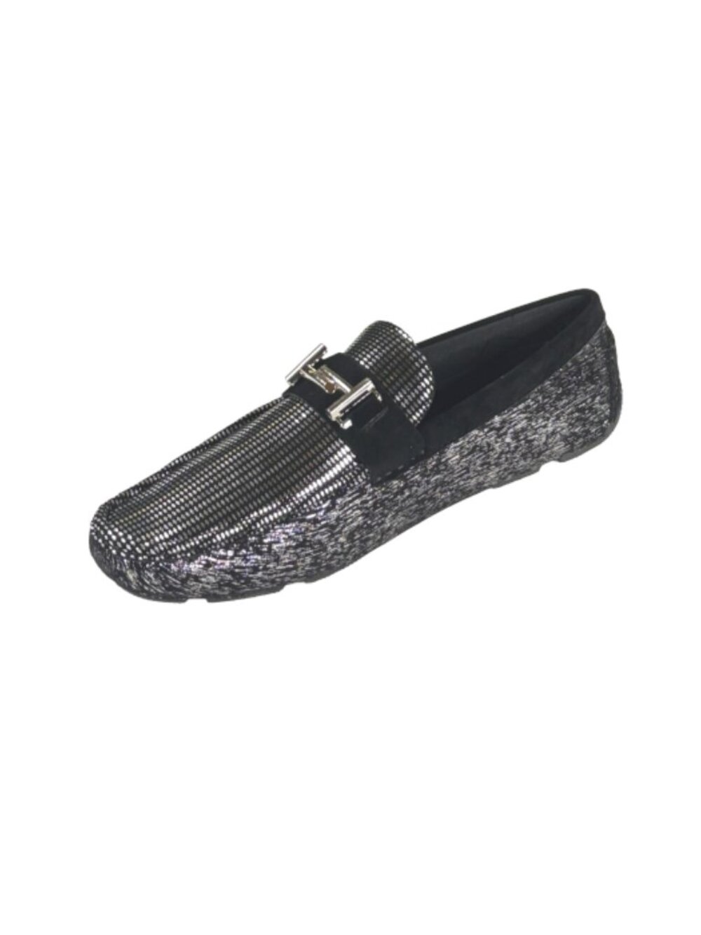 AC Casuals 6725 Men’s Silver Loafers Smoking Casual Buckle Driving Moccasins